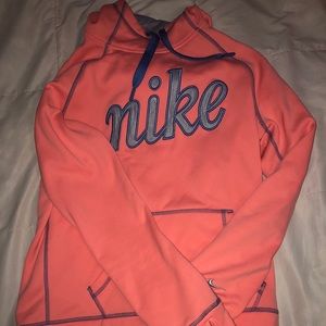 Coral dry fit Nike hoodie, size medium